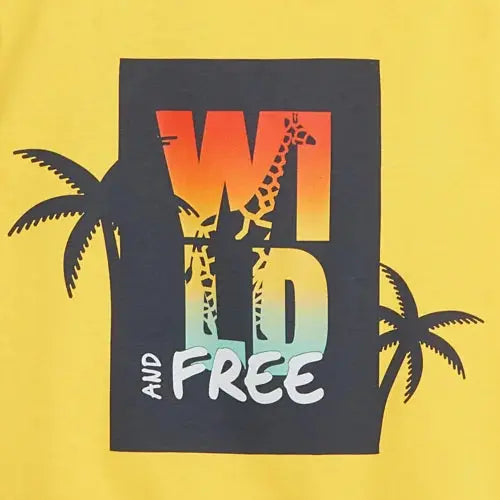 0KD Yellow Wild And Free T-Shirt  2060 Minnie Joy