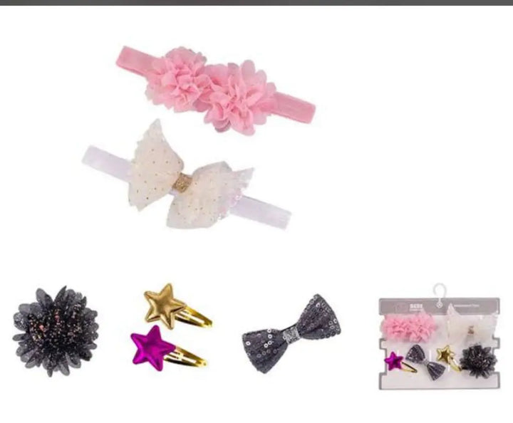 BEBE Comfort 6-Pieces Headband & Clip set  5013 Minnie Joy