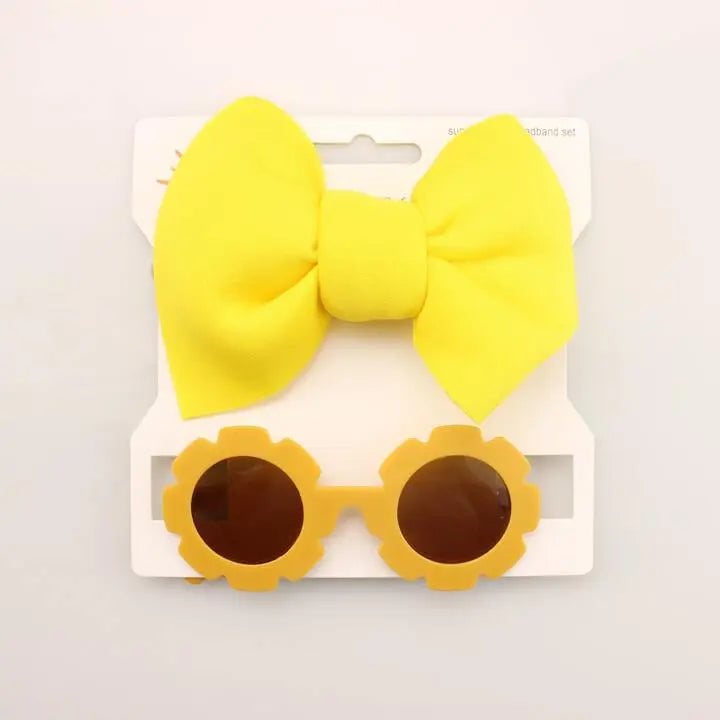 Baby Girl Yellow Sunglasses & Headband Set 5016A Minnie Joy