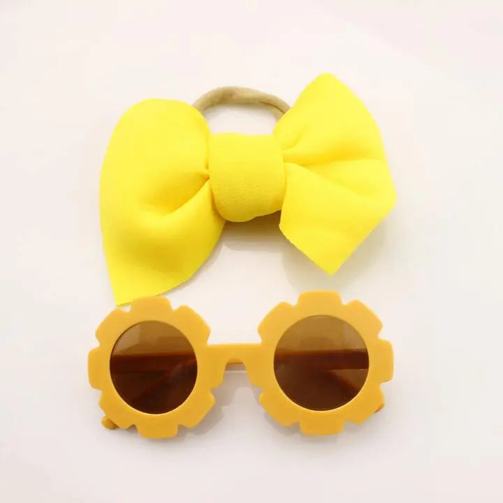 Baby Girl Yellow Sunglasses & Headband Set 5016A Minnie Joy