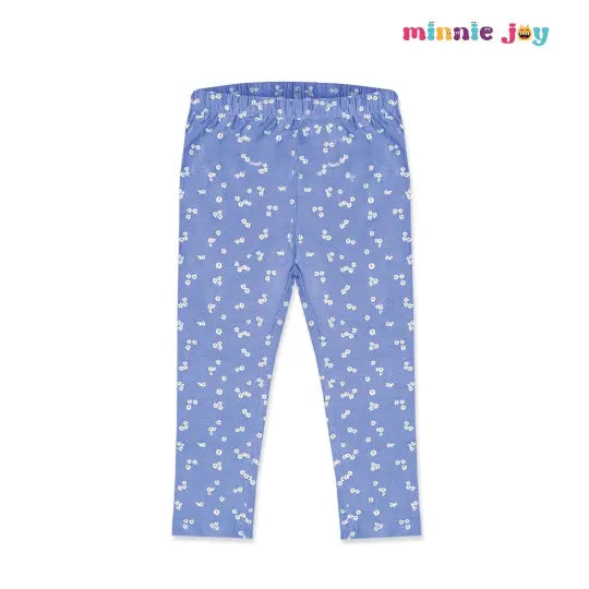 Baby Go Sky Blue Flower Printed Legging  2094 Minnie Joy