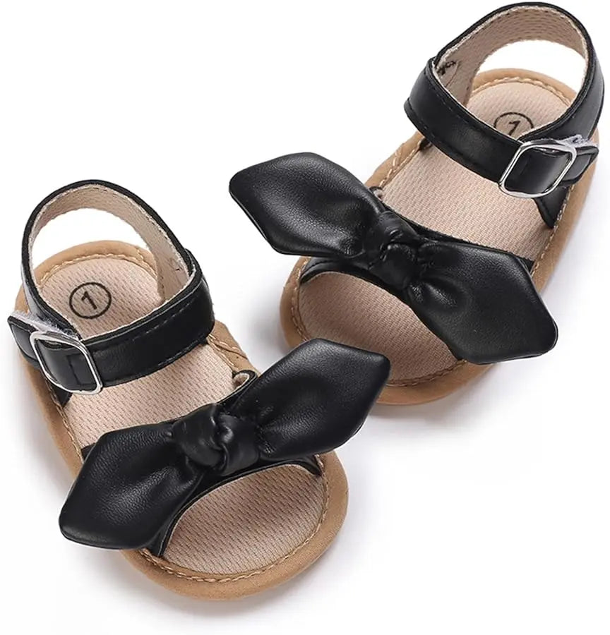 Black Front Bow Rubber Sole Sandals  120 My Store