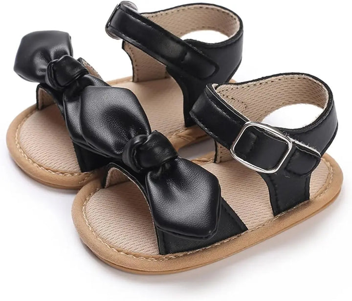 Black Front Bow Rubber Sole Sandals  120 My Store