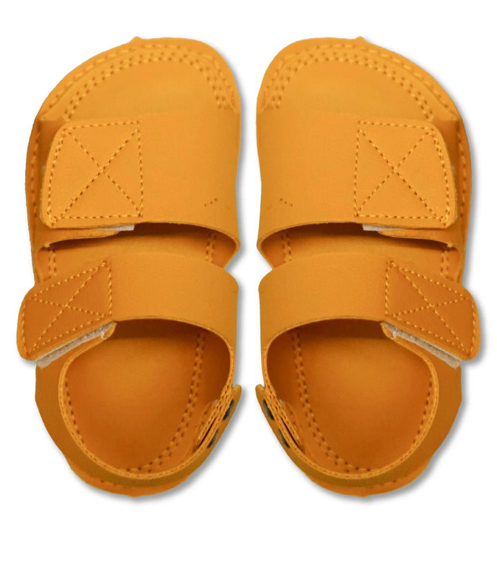 Black & Mustard Premium Strapped Soft Sandals  127 Minnie Joy