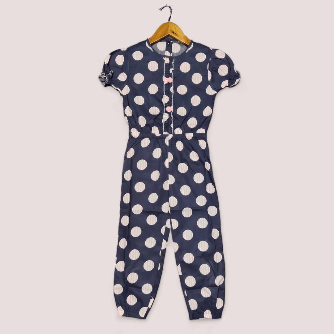 CC Blue White Circles Jumpsuit  2050 Minnie Joy