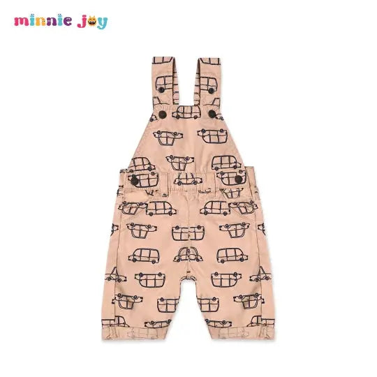 MM Khaki Car Printed Dungaree  2039 Minnie Joy