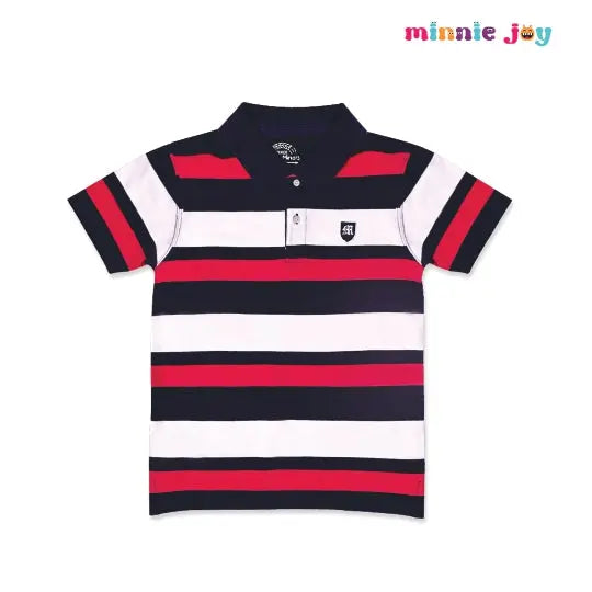 MM Pink & Blue Stripes Polo Shirt  2034 Minnie Joy