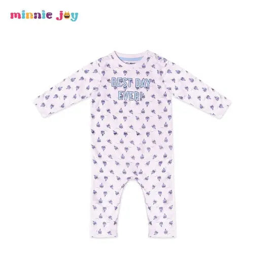 MM White Best Day Ever Full Length Bodysuit  2038 Minnie Joy