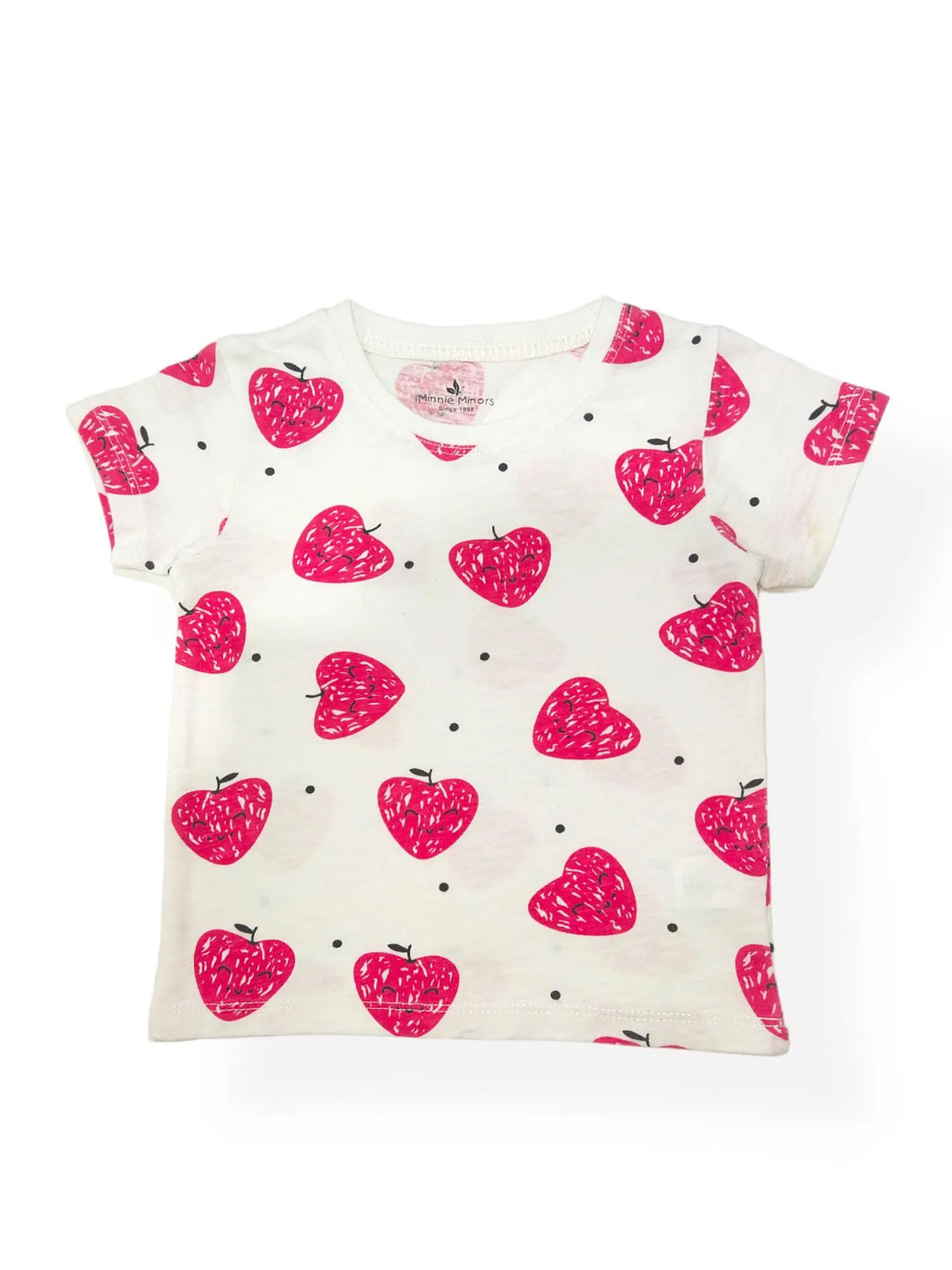 MM White Strawberry Printed T-Shirt  2015 Minnie Joy