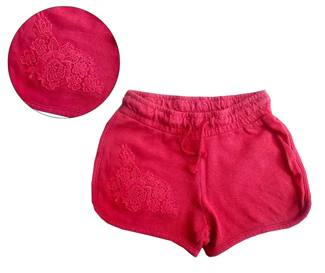 NXT Red Flower Patch Shorts  2065 Minnie Joy