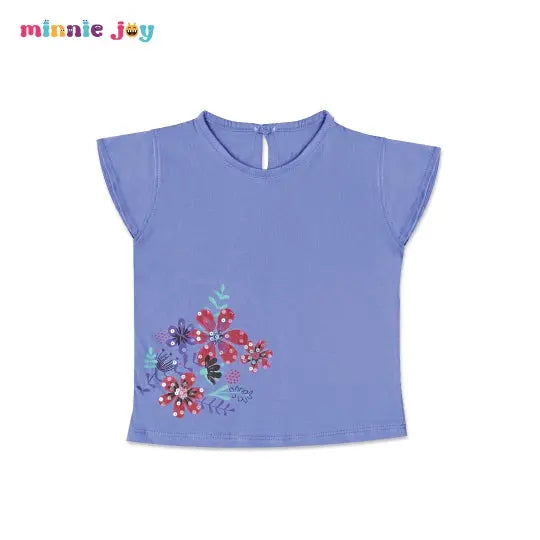 PTRL Deep Sky Blue Flower Shirt  2029 Minnie Joy