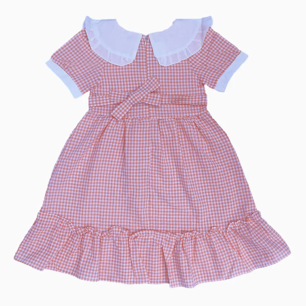 Rabbit Light Pink Check Frock  2117 Minnie Joy