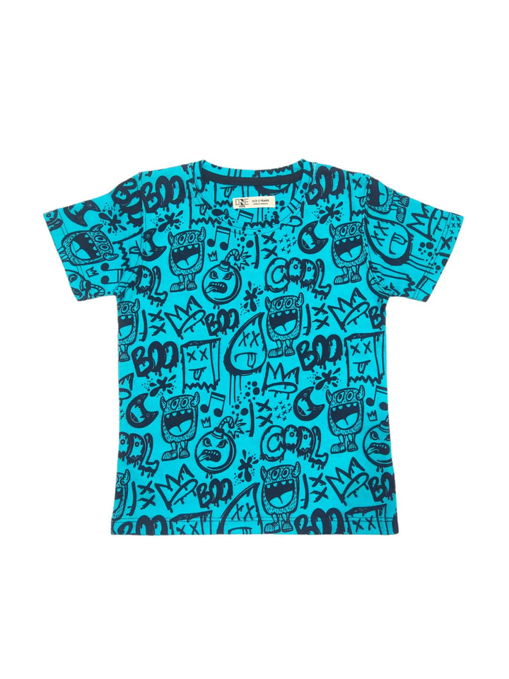 Sea Green Black Printed Shirt  2030 Minnie Joy