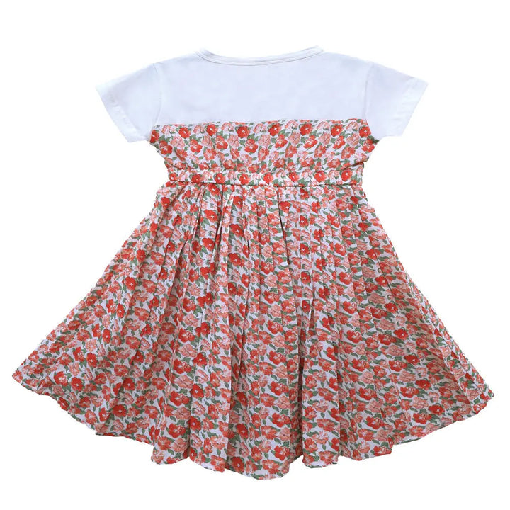 White Panel Floral Frock  2114 Minnie Joy