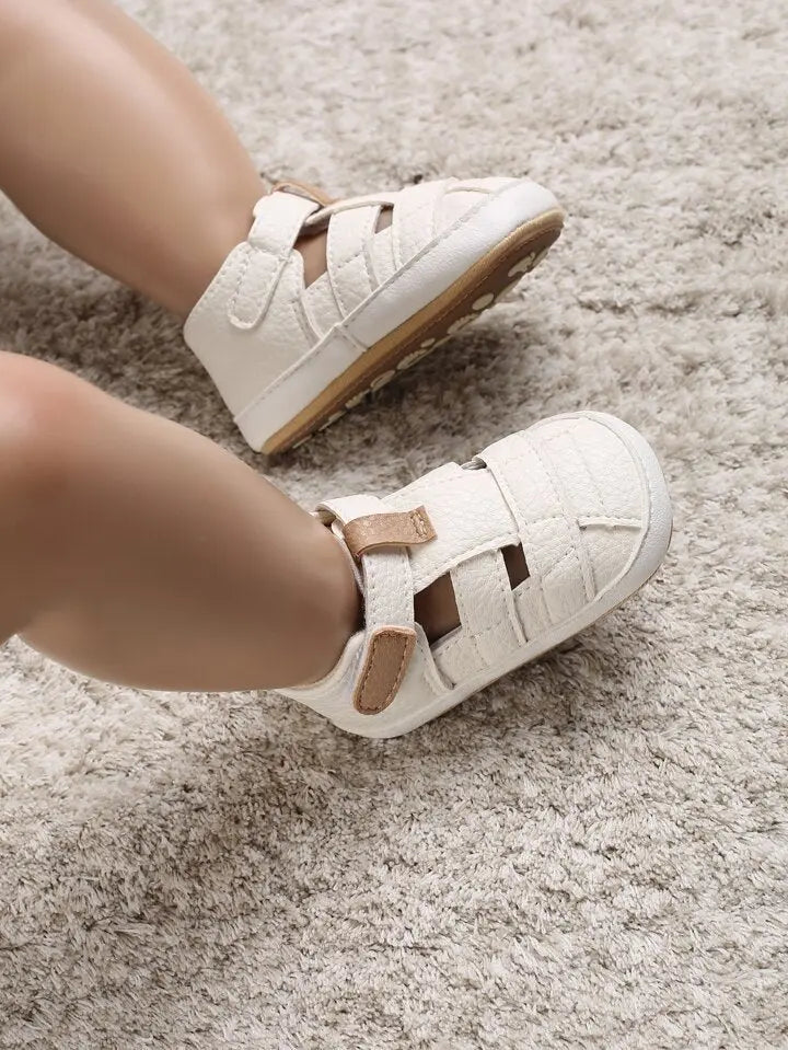 White Rubber Sole Prewalking Sandals  117 Minnie Joy