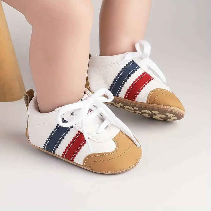 White & Camel Color Rubber Sole Booties  110 Minnie Joy